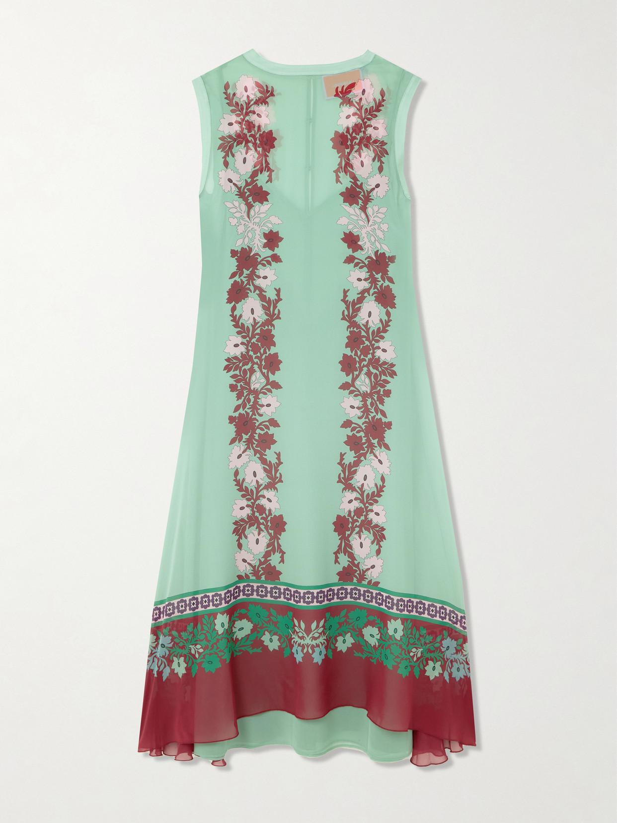 LA DOUBLEJ Silk Chiffon Printed Maxi Dress In Multi Product Image