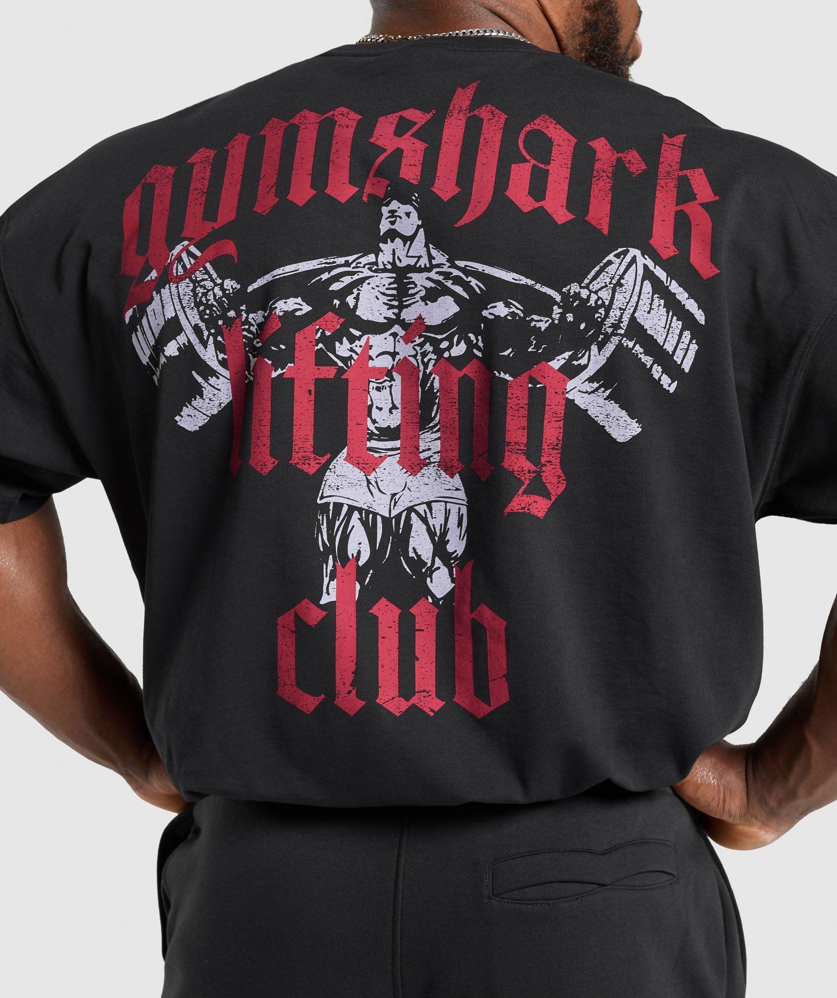 Gymshark Lifting Club T-Shirt - Black/Conditioning Red Male Product Image