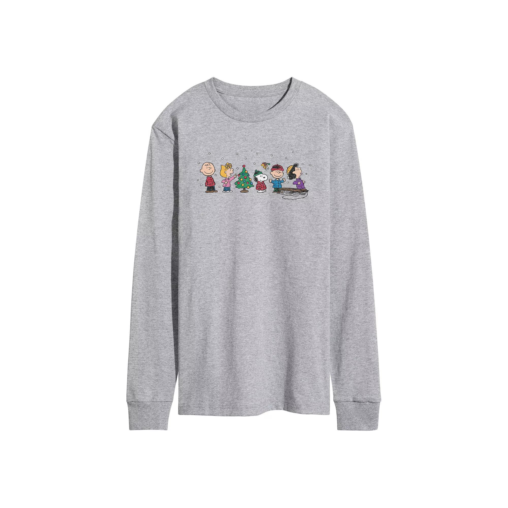 Men's Peanuts Christmas Group Long Sleeve Graphic Tee,  Product Image
