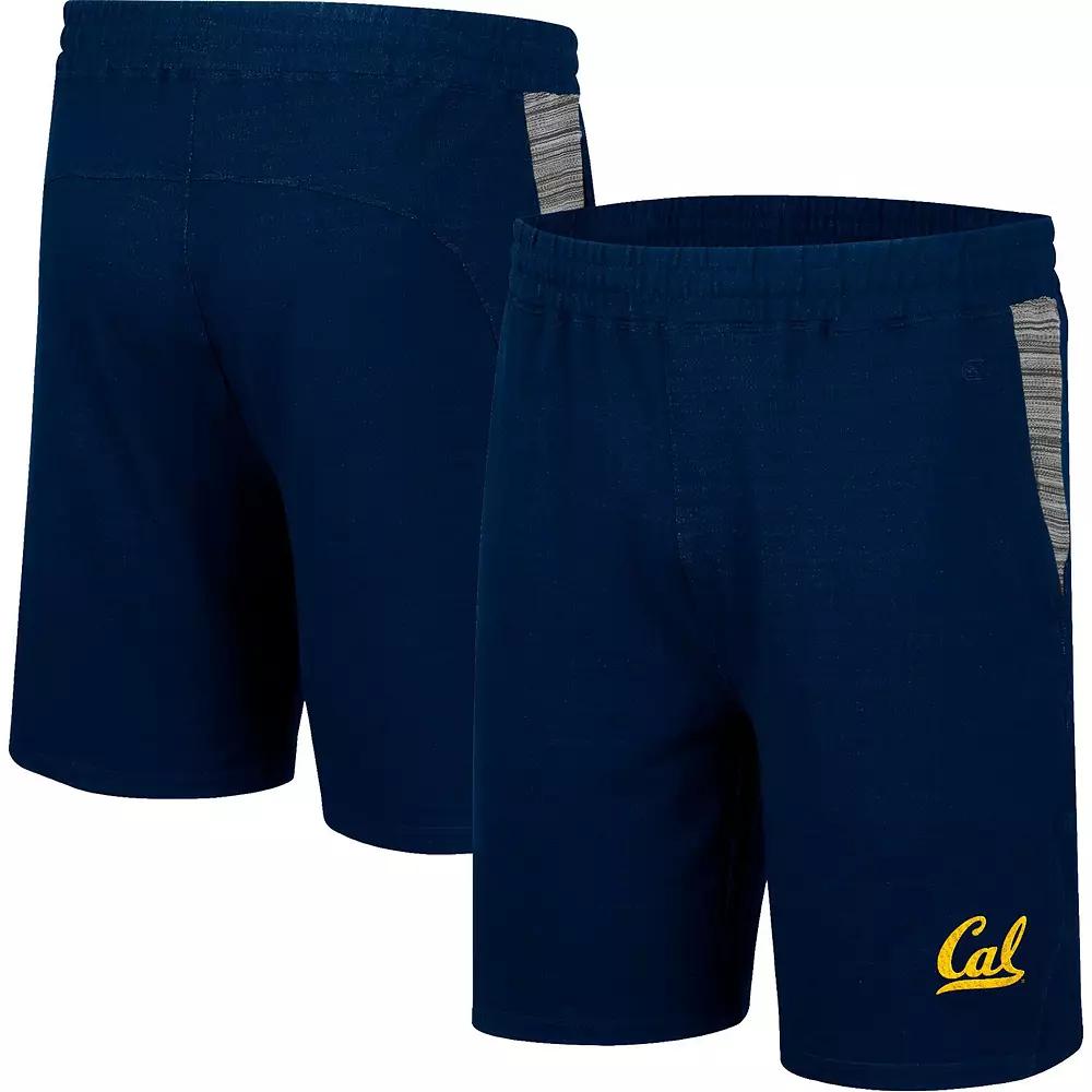 Men's Colosseum Navy West Virginia Mountaineers Wild Party Tri-Blend Shorts,  Product Image