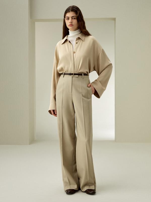 LILYSILK Women'S Wool Slacks - Black Wool Silk Blend - Ultimate Luxury Machine Washable Trousers 16 Product Image