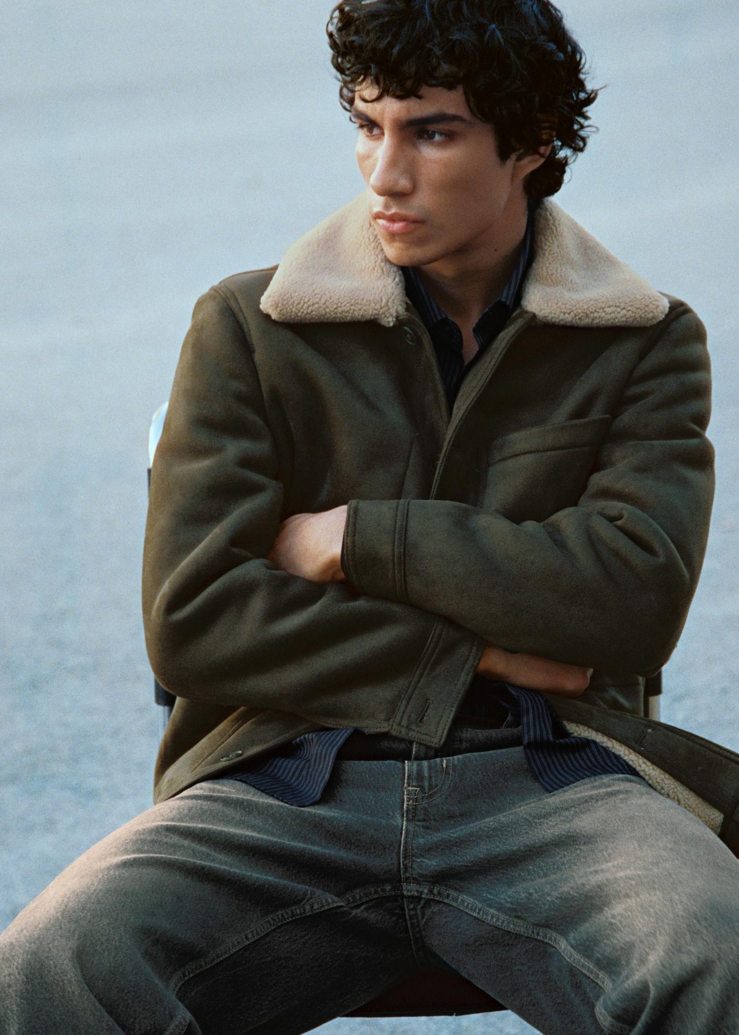 Double face jacket with fleece lining - Men | MANGO USA Product Image