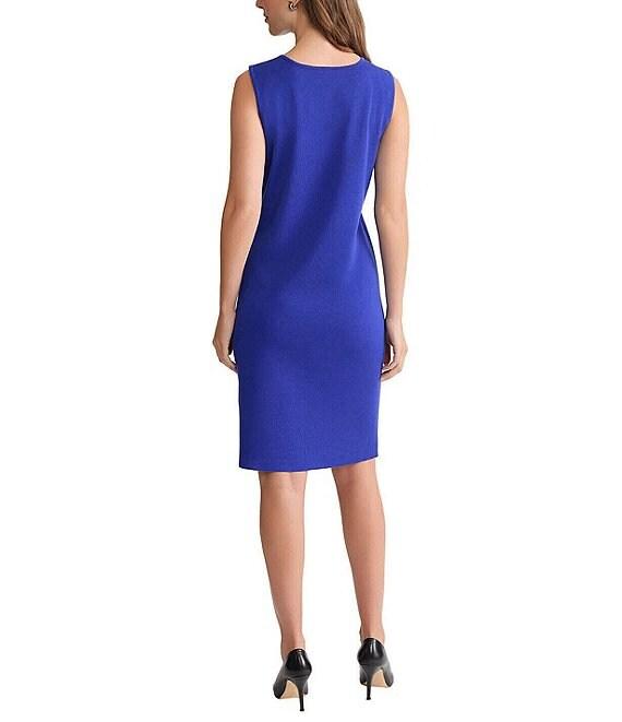 Ming Wang Knit Scoop Neck Sleeveless Sheath Dress Product Image