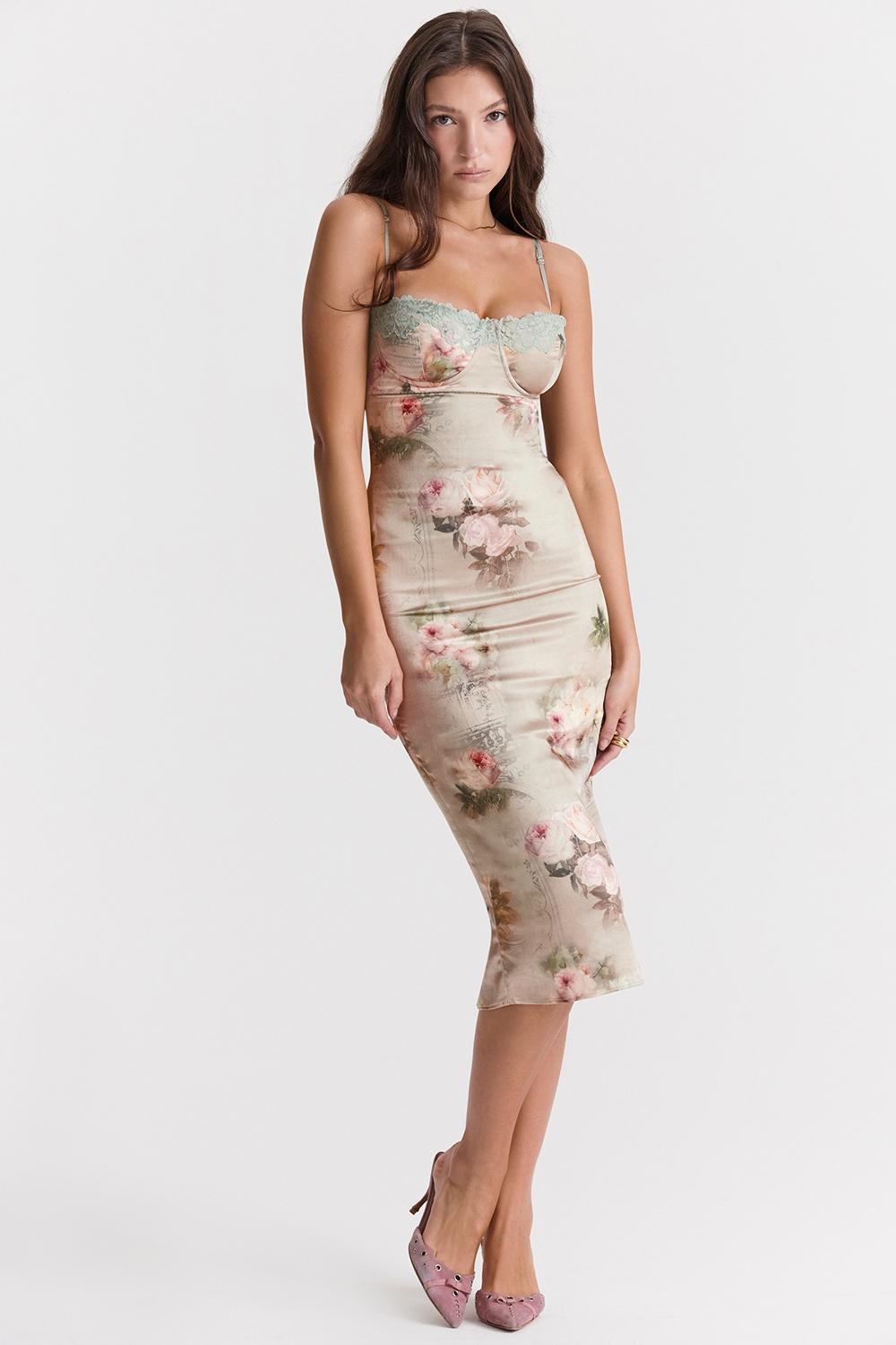 Venus  vintage floral midi dress Product Image