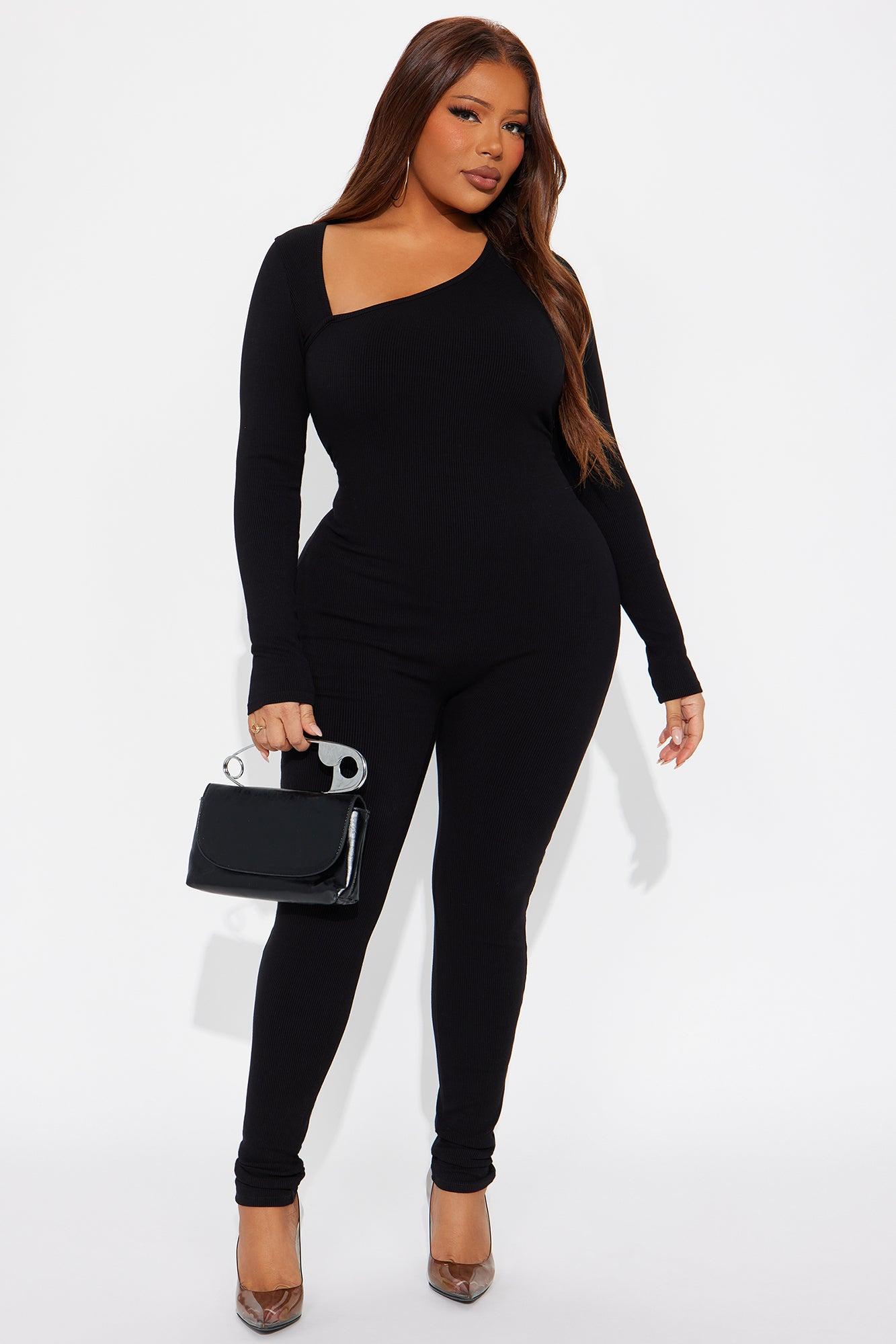 Final Edit Snatched Long Sleeve Jumpsuit - Black Female Product Image