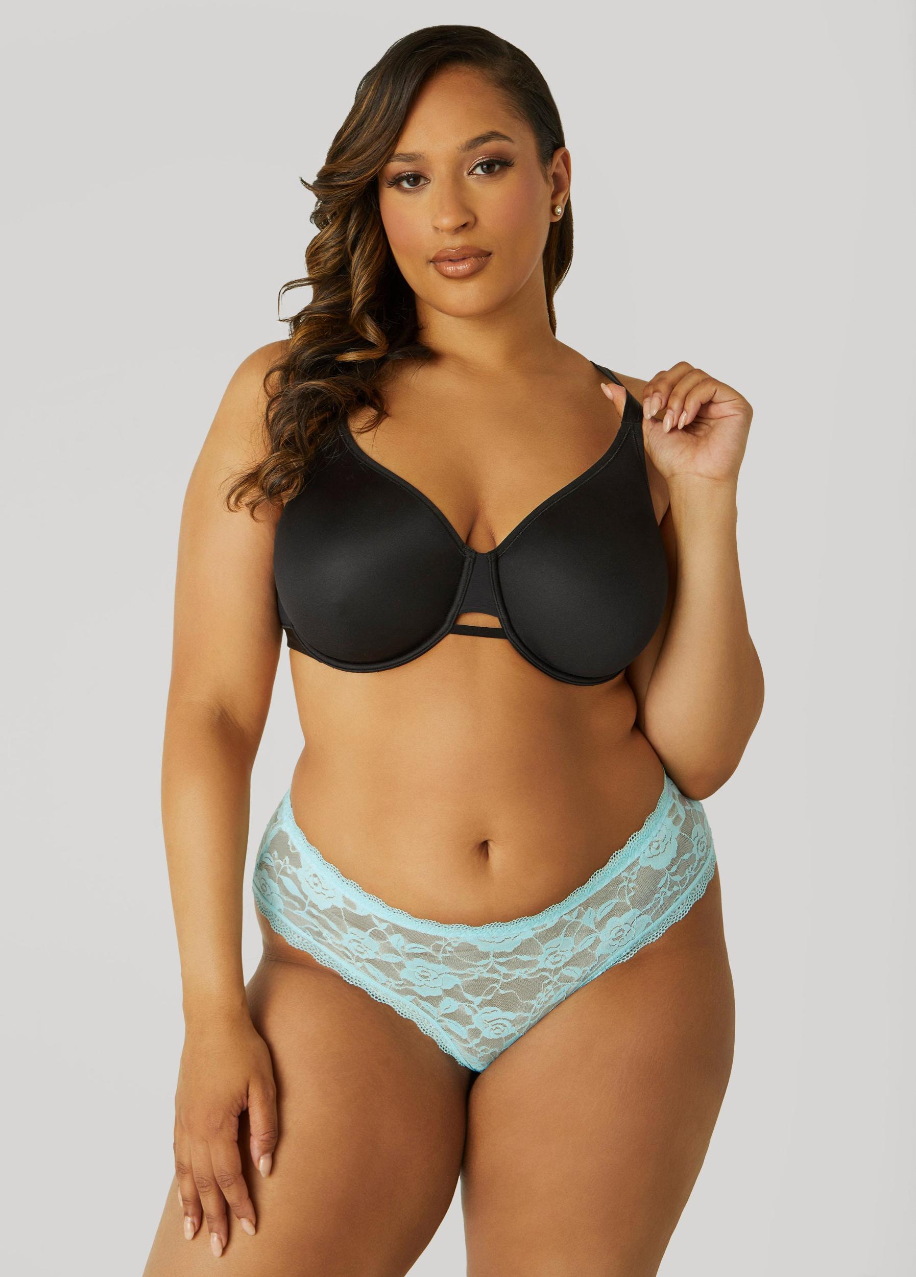 Plus Size Underwire Satin Minimizer Bra Ashley Stewart Product Image
