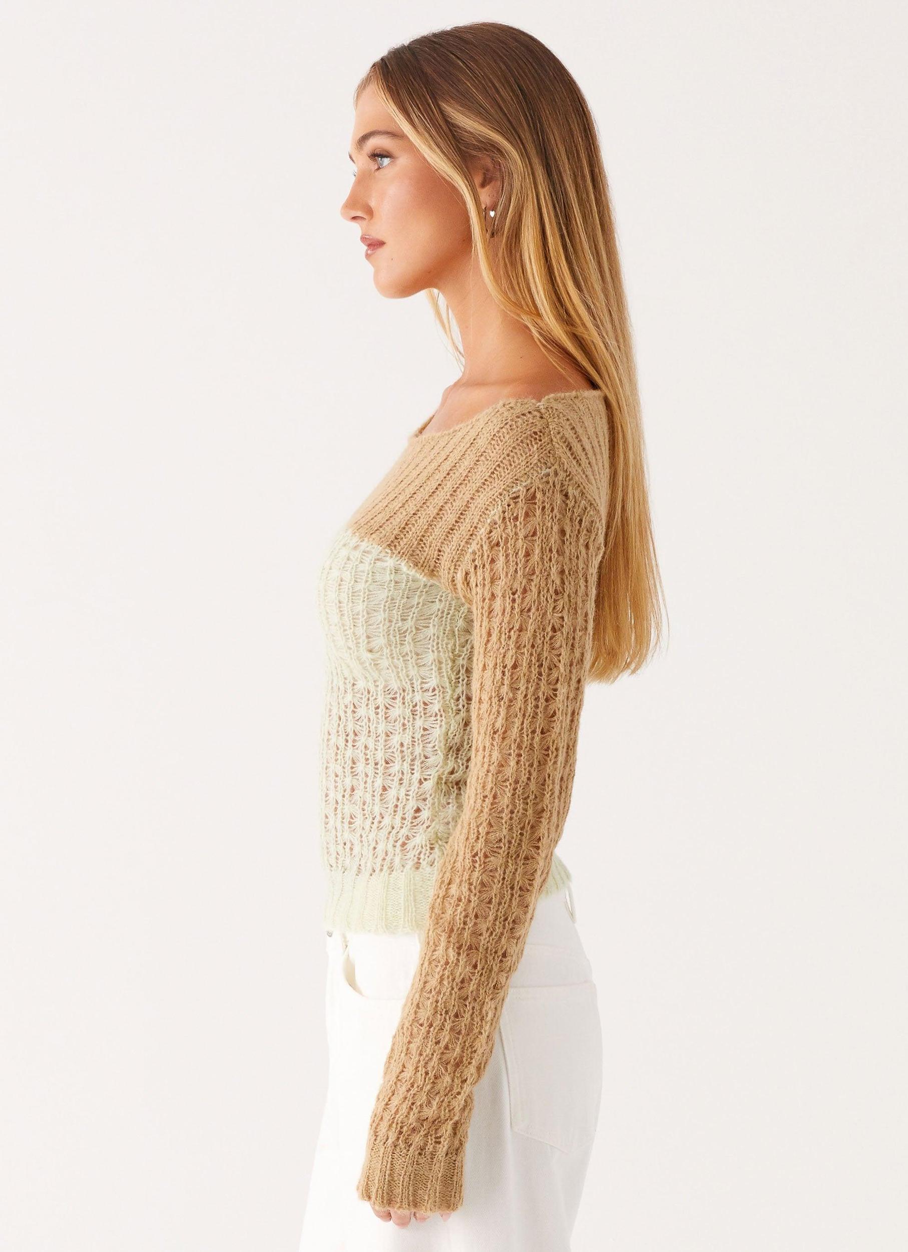 Gretchen Knit Top - Mint Spliced Product Image