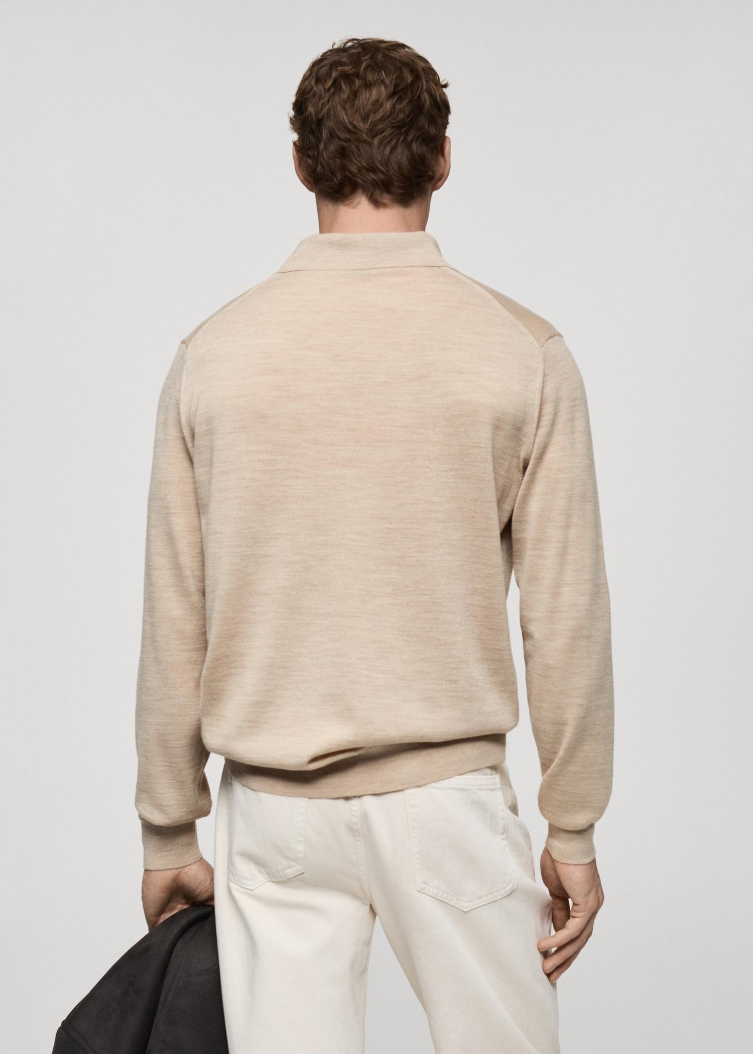 100% merino wool polo sweater - Men | MANGO USA Product Image