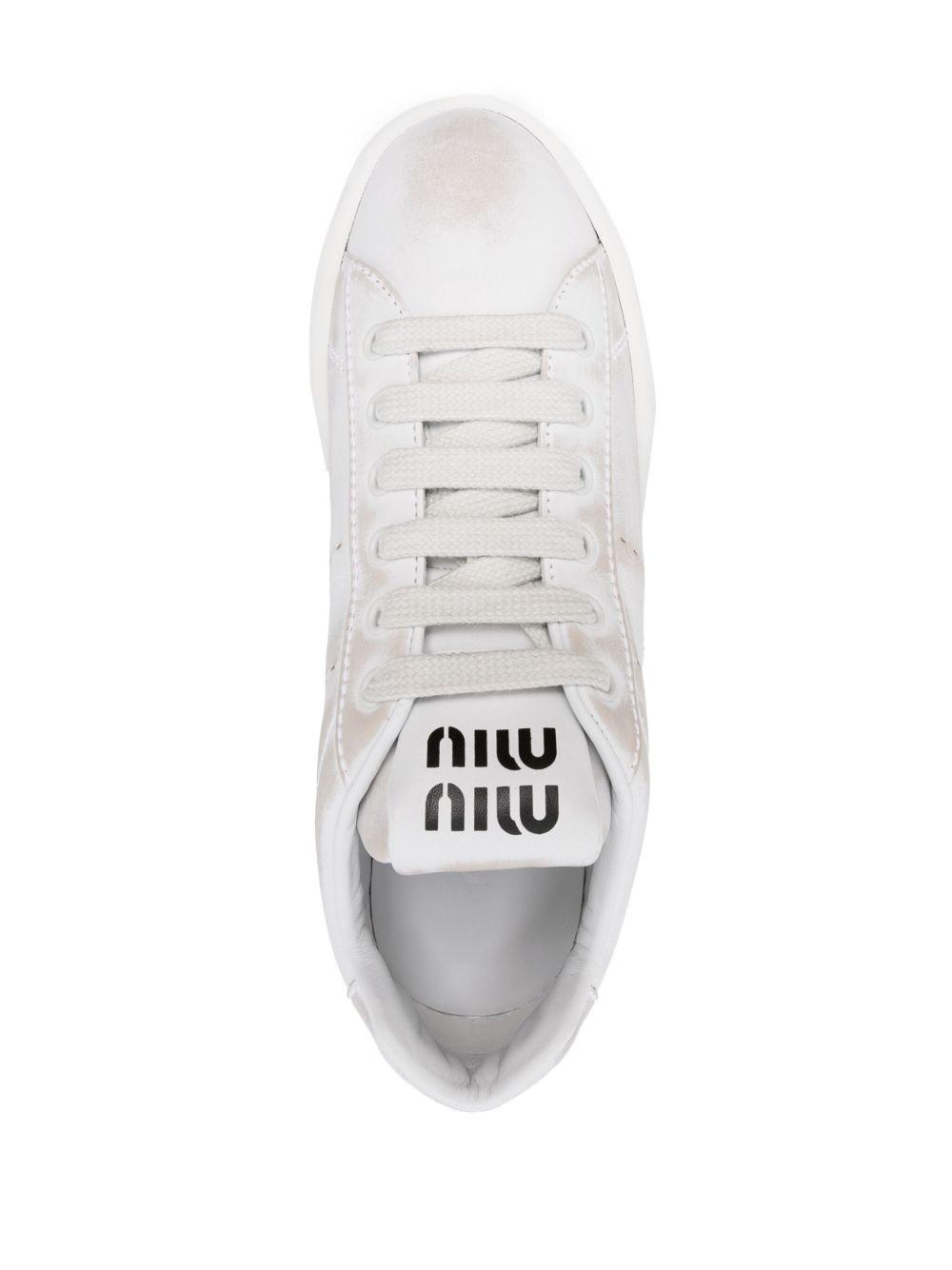 bleached leather sneakers Product Image