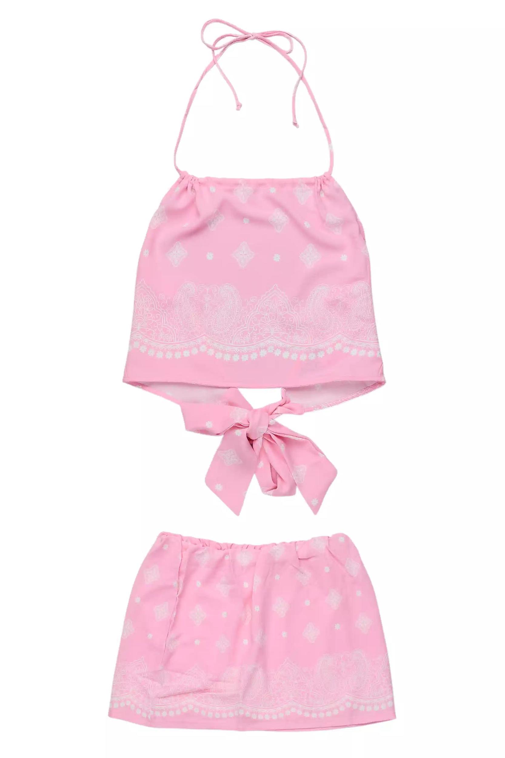 Jakarri Pink Skirt Set Female Product Image