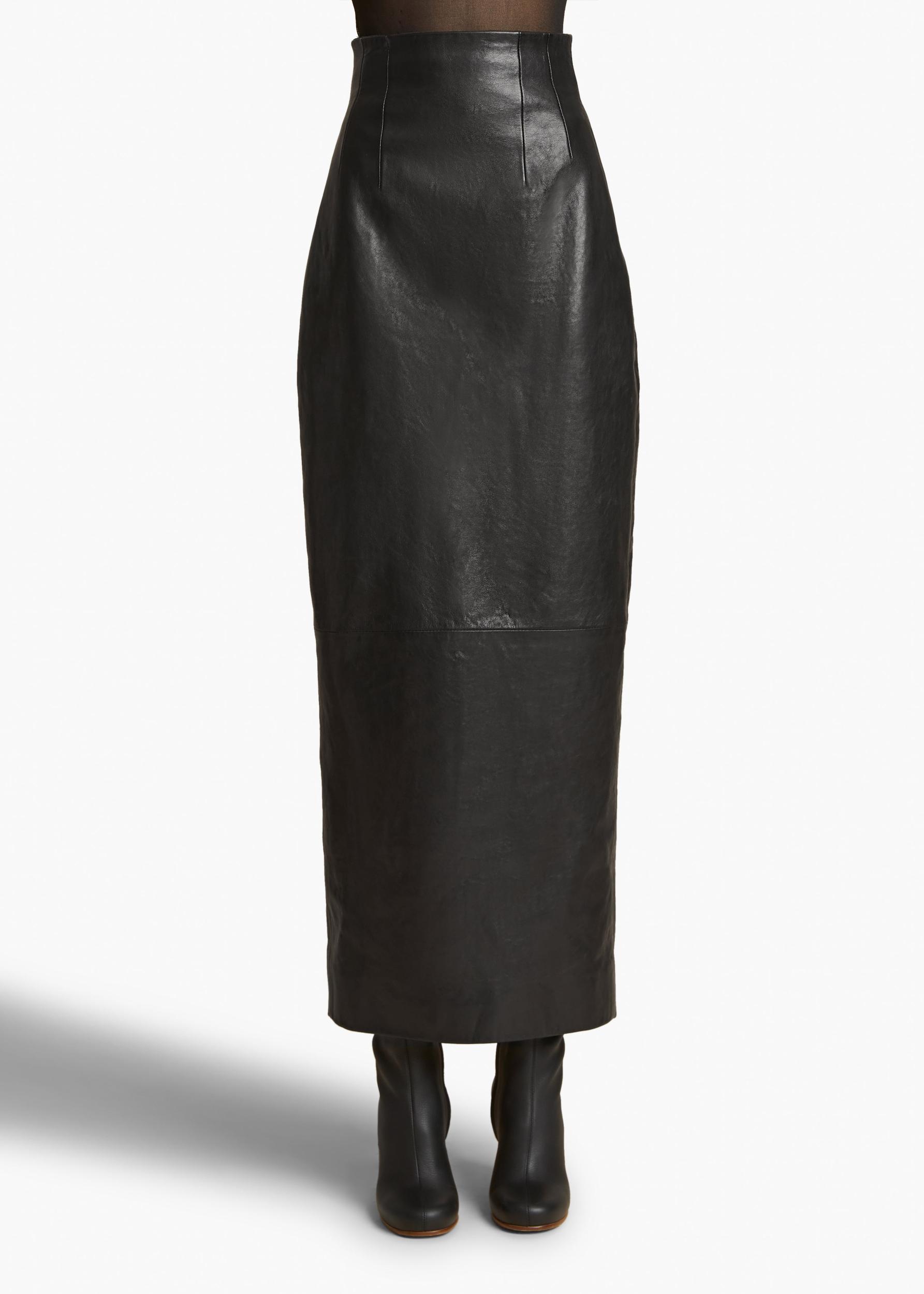 Loxley Skirt in Black Leather Product Image