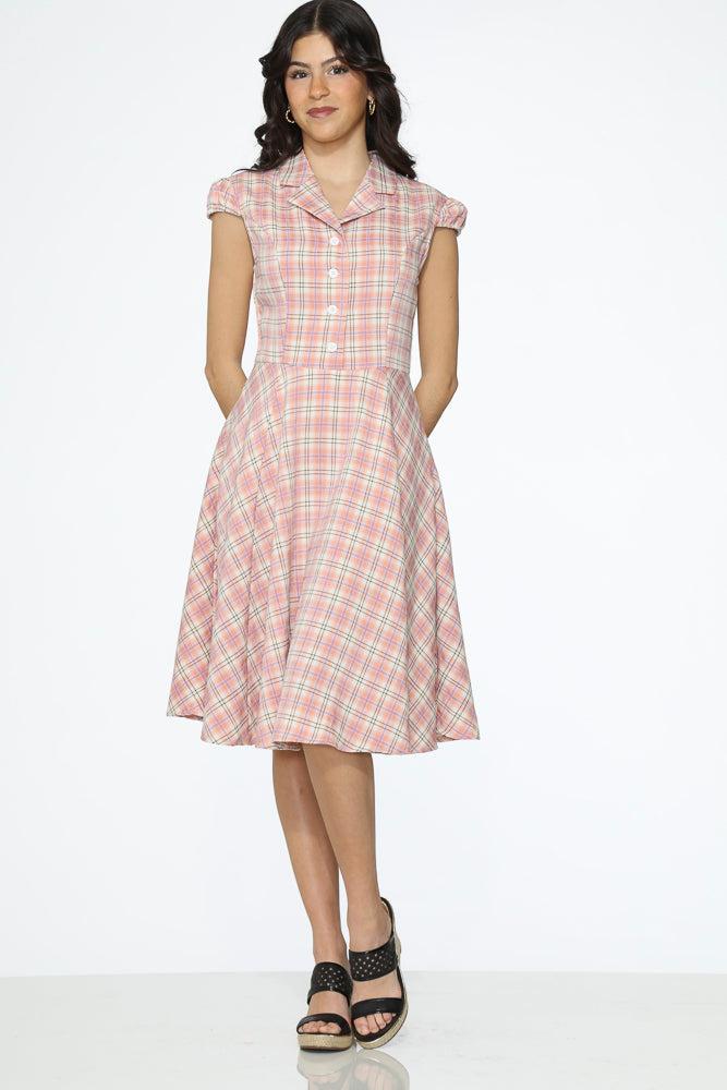 Pink Plaid Swing Dress Product Image