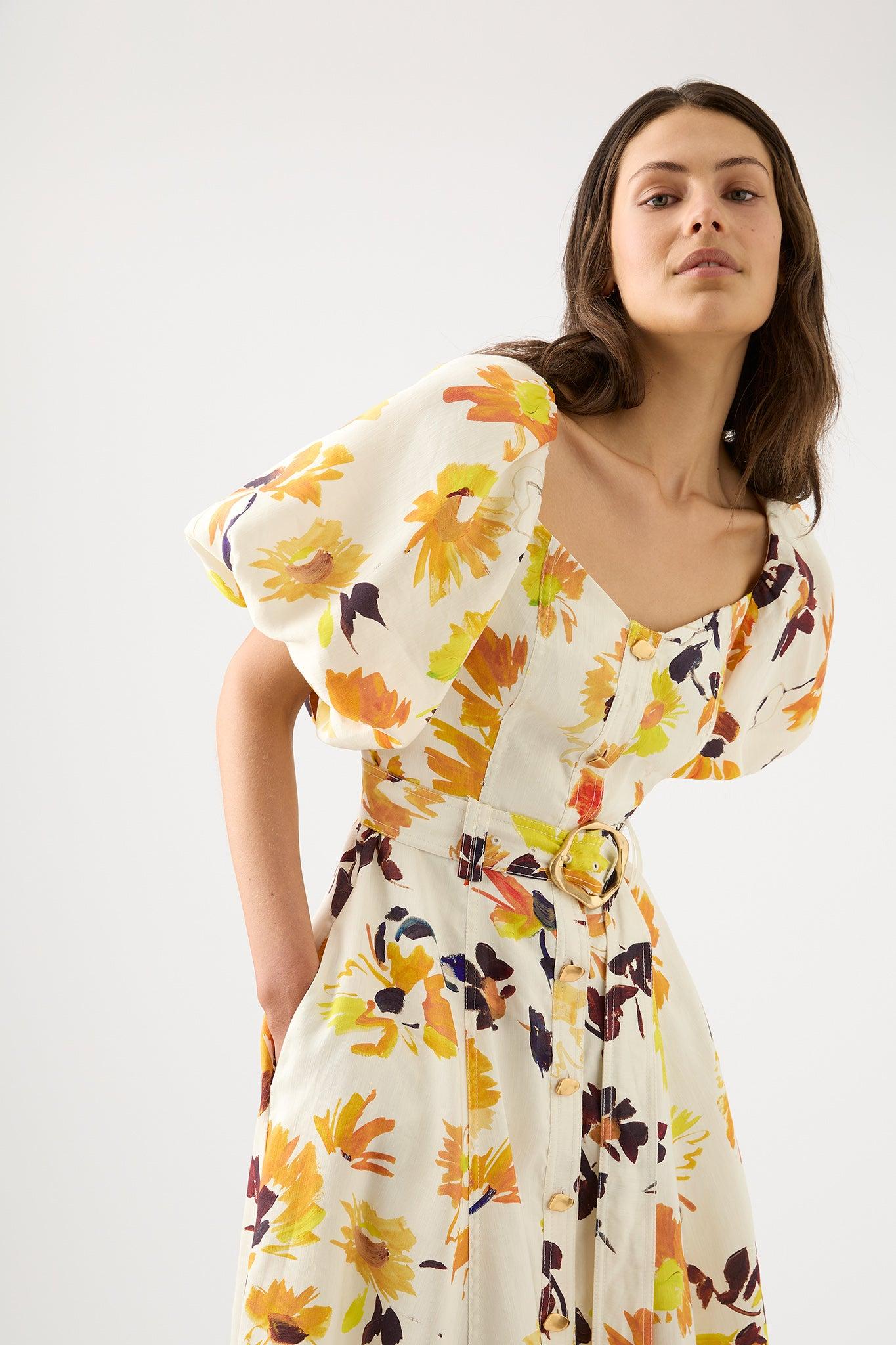 Soleil Belted Midi Dress Product Image