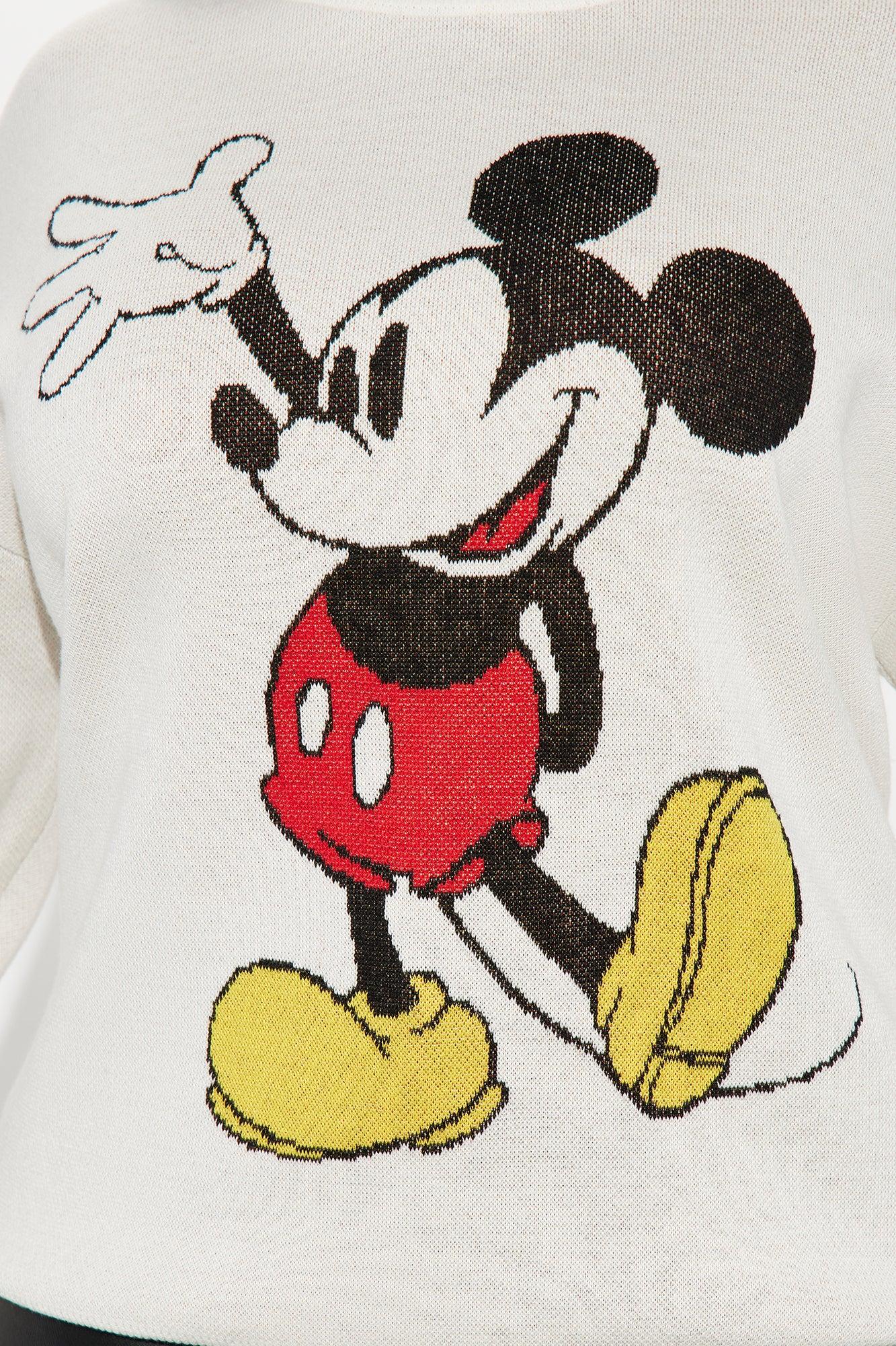 Mickey Mouse Waving Sweater - White/combo Female Product Image