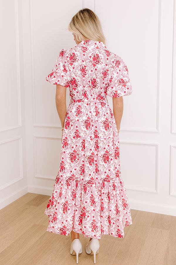 Love-Struck Floral Midi Dress in Blush Product Image