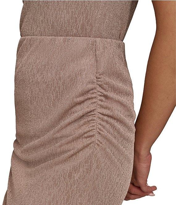 Donna Karan Crinkle Ruched-Side Pencil Midi Skirt Product Image
