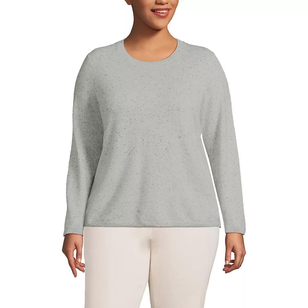 Plus Size Lands' End Crewneck Cashmere Sweater, Women's, Size: 2XL, Purple Heather Product Image