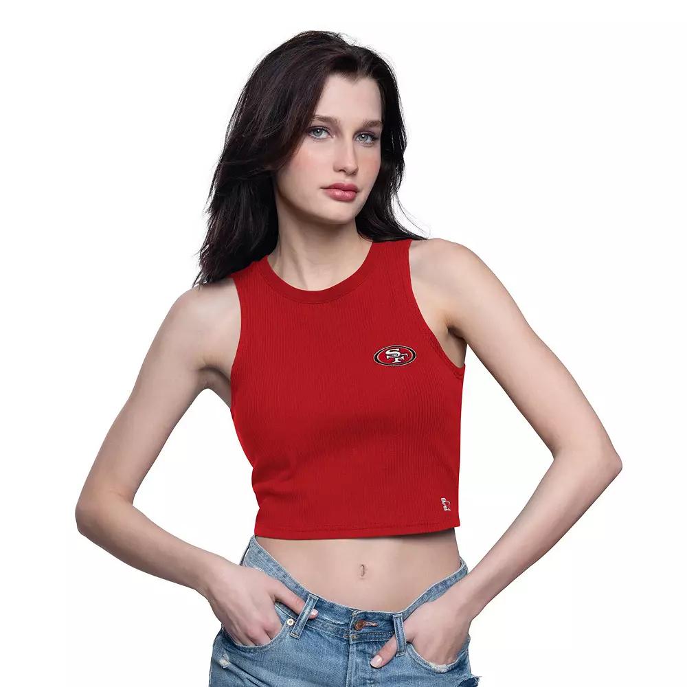 Women's Starter  Red Tampa Bay Buccaneers Show Up Cropped Tank Top, Size: 2XL Product Image
