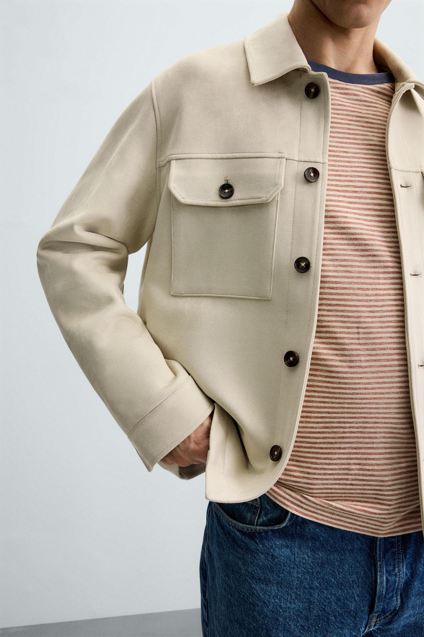 FAUX SUEDE OVERSHIRT Product Image