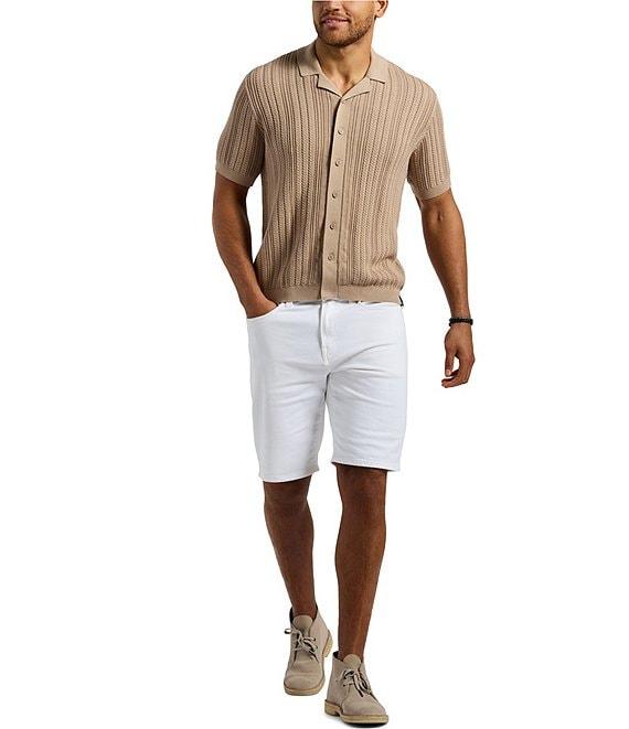 Buffalo David Bitton Wasko Textured Cable Knit Short Sleeve Polo Shirt Product Image