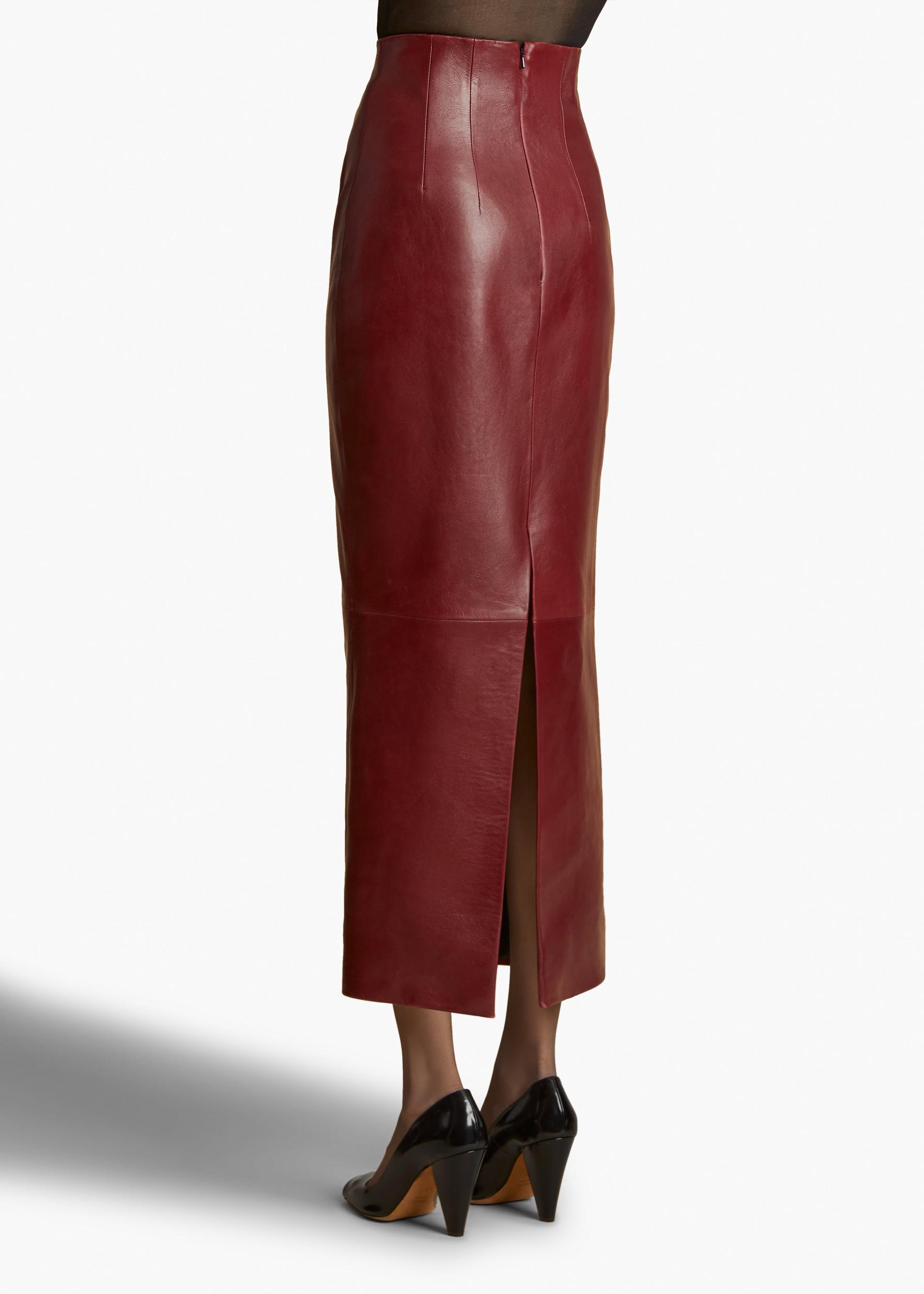 Loxley Skirt in Oxblood Leather Product Image