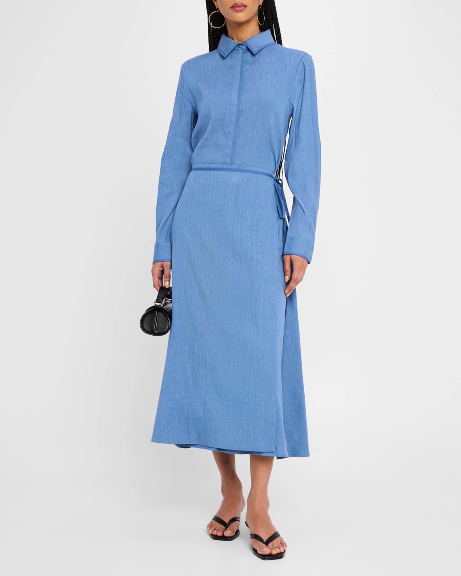 Lato Wrap Dress in Linen Slub Product Image