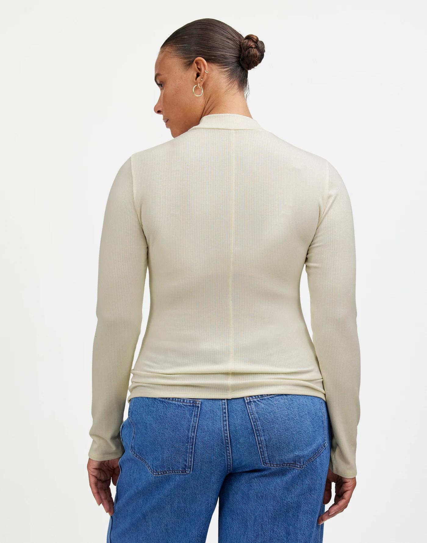 Drapey Rib Long-Sleeve Mockneck Top Product Image