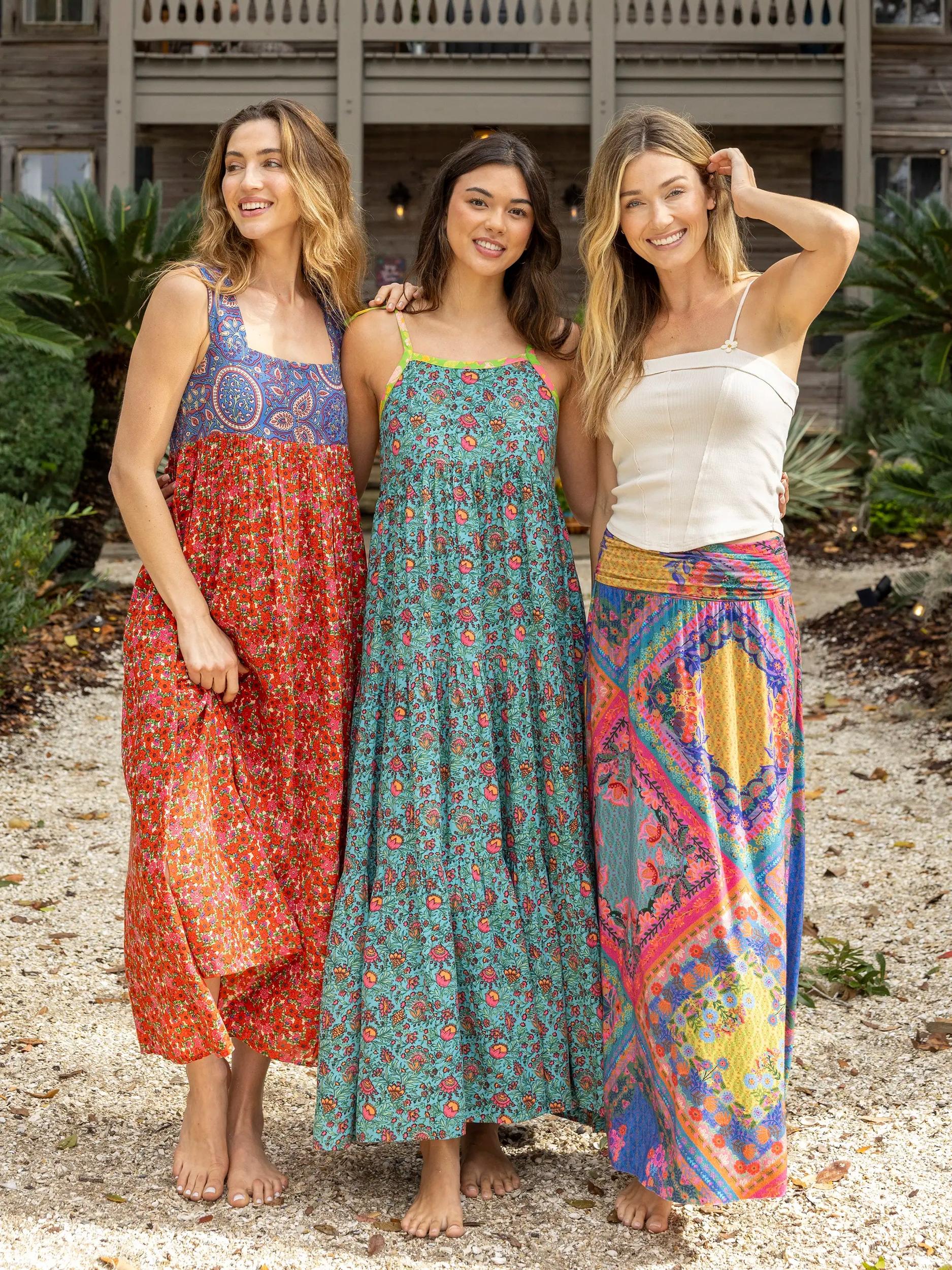 Tricia Maxi Dress - Blue Red Ditsy Product Image