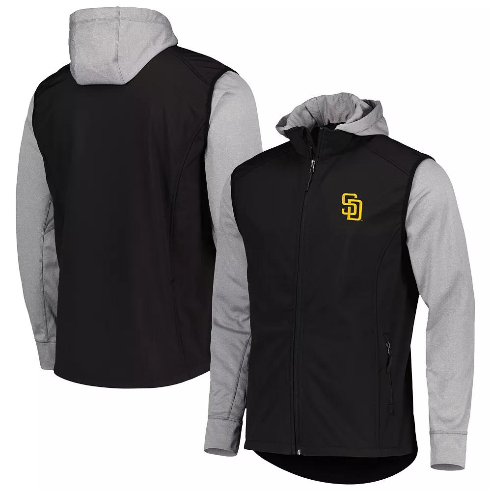 Men's Dunbrooke Black/Heather Gray San Diego Padres Alpha Full-Zip Jacket, Size: Large Product Image