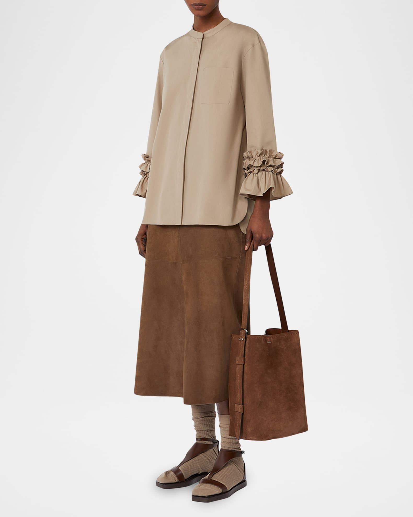 Cipria Suede Midi Skirt Product Image