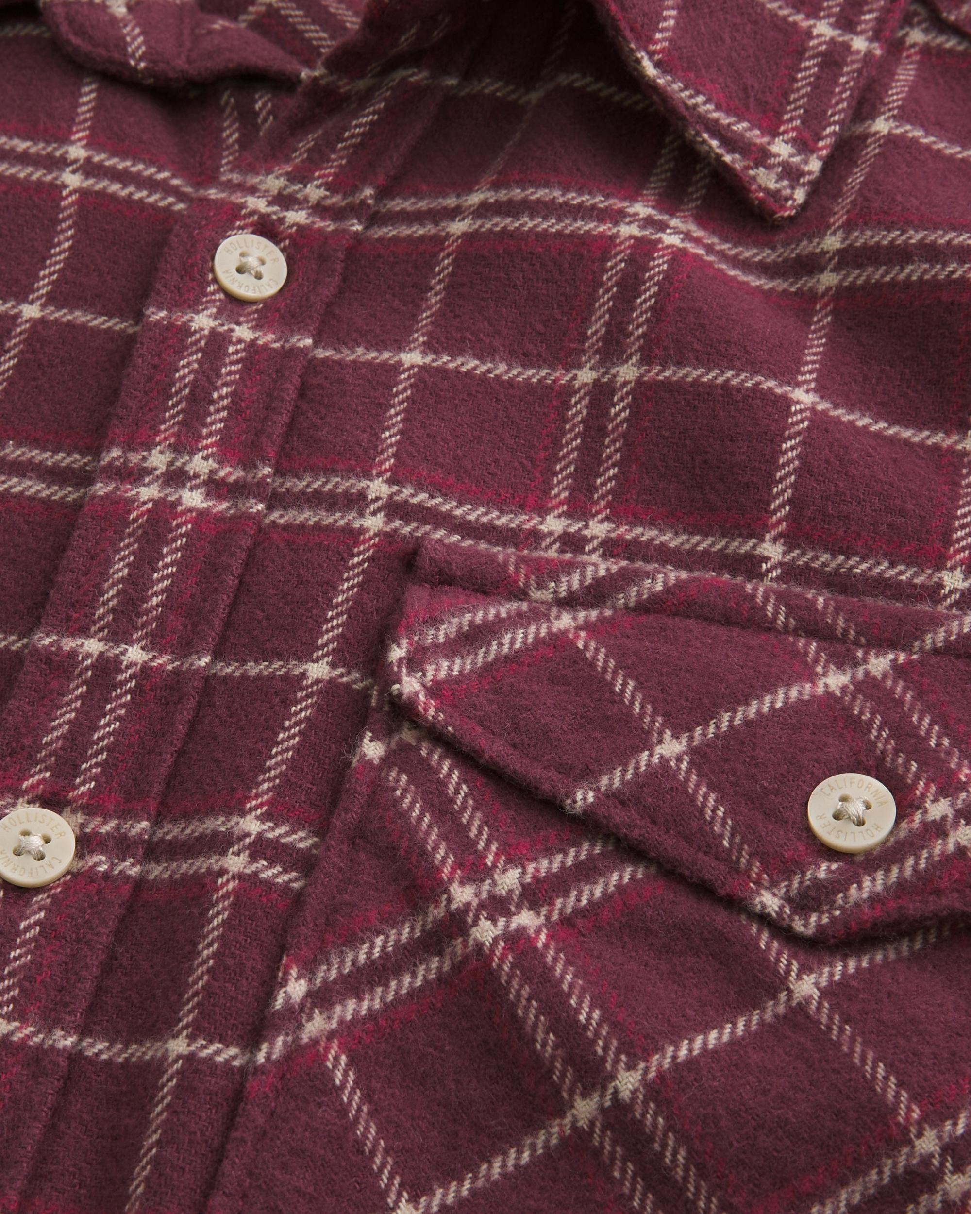 Crop Flannel Shirt Product Image