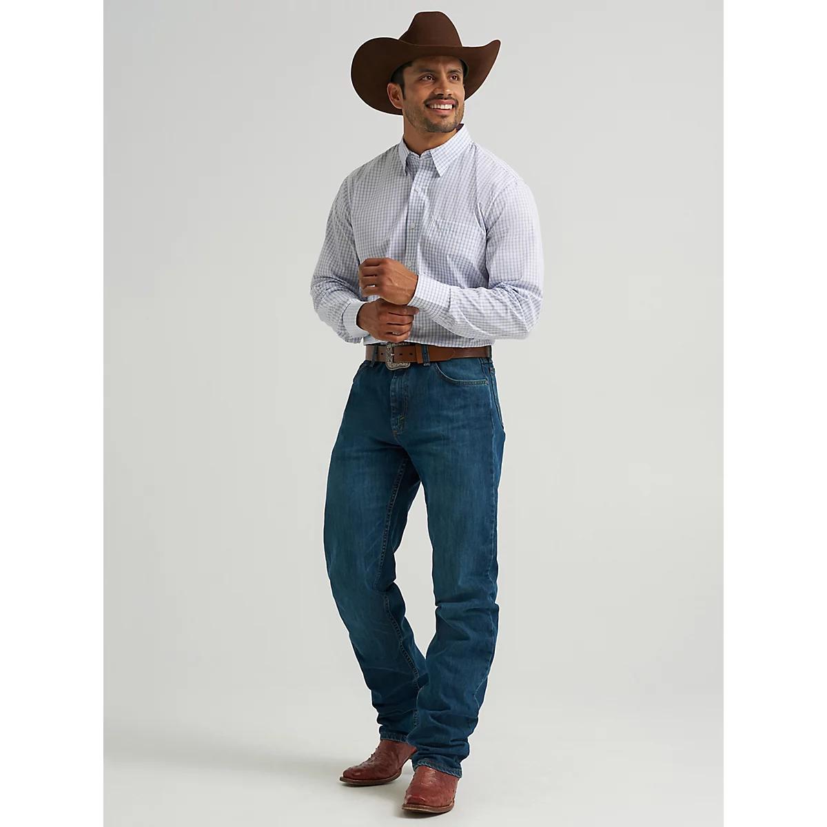 Men's Cody Johnson One Pocket Button Down Shirt in Sky Checks Product Image