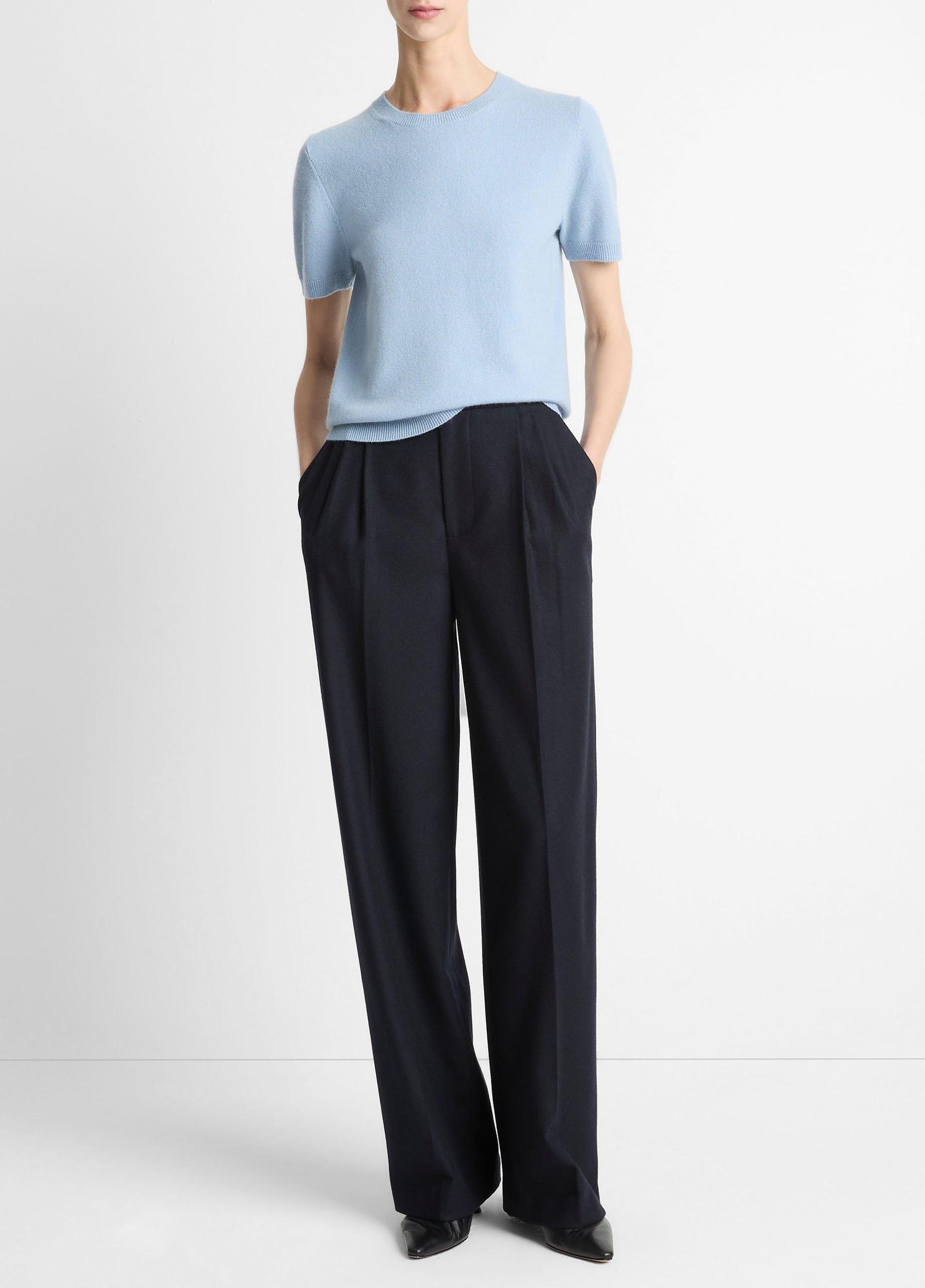 Wool & Cashmere-Blend Short-Sleeve Sweater Product Image