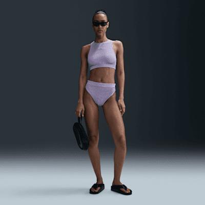 Nike Womens Swim Elevated Essential High-Waisted Bikini Bottom | NESSF268-576 Product Image