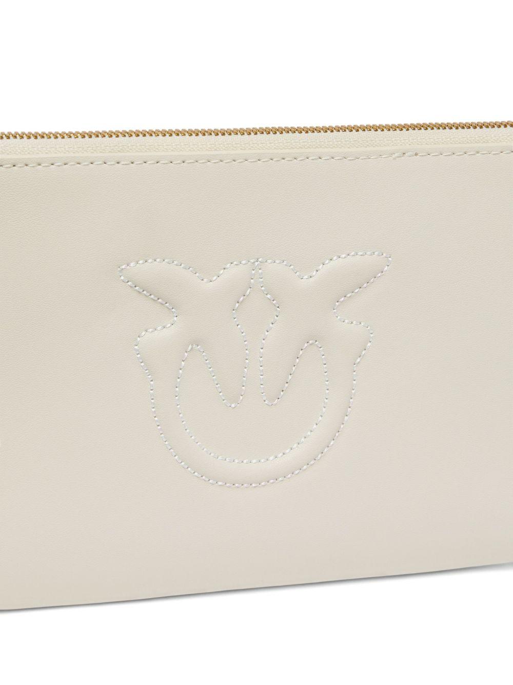 logo-embossed leather clutch Product Image