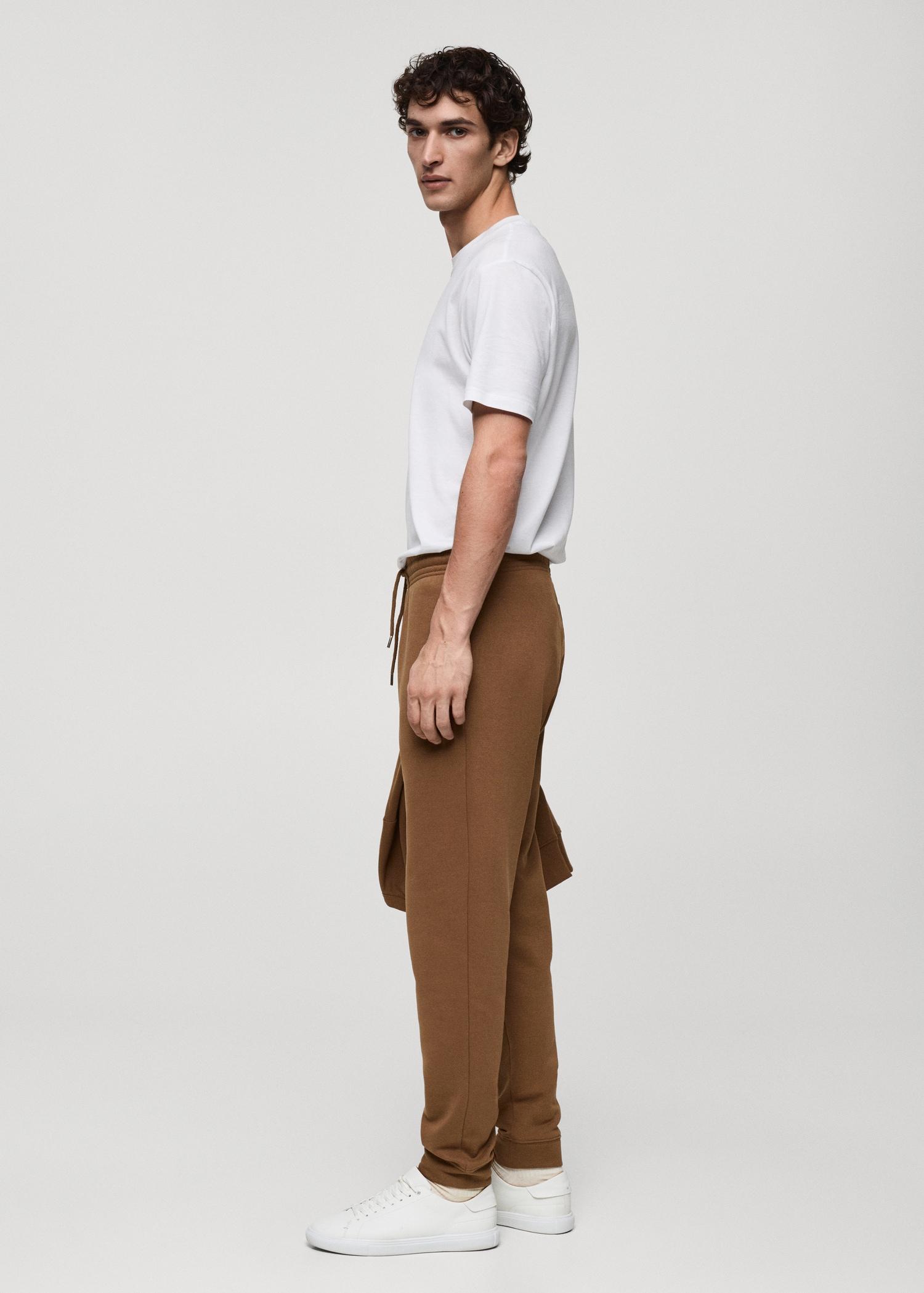 Brushed joggers with elastic waistband - Men | MANGO USA Product Image
