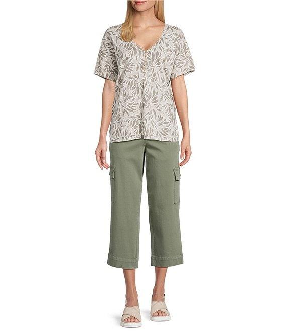 Intro Rib Knit Pheobe Pull-On Cargo Capri Pants Product Image