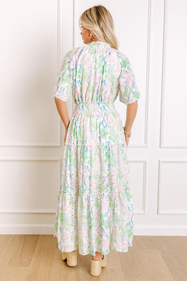 Picking Tulips Floral Eyelet Midi Dress Product Image