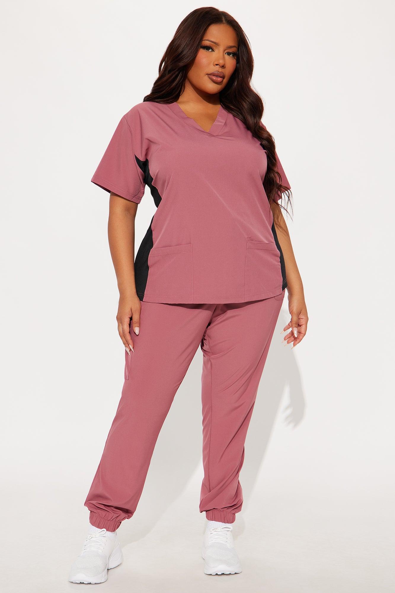 Get Better 4 Way Stretch Scrub Uniform Jogger Set - Rose Product Image