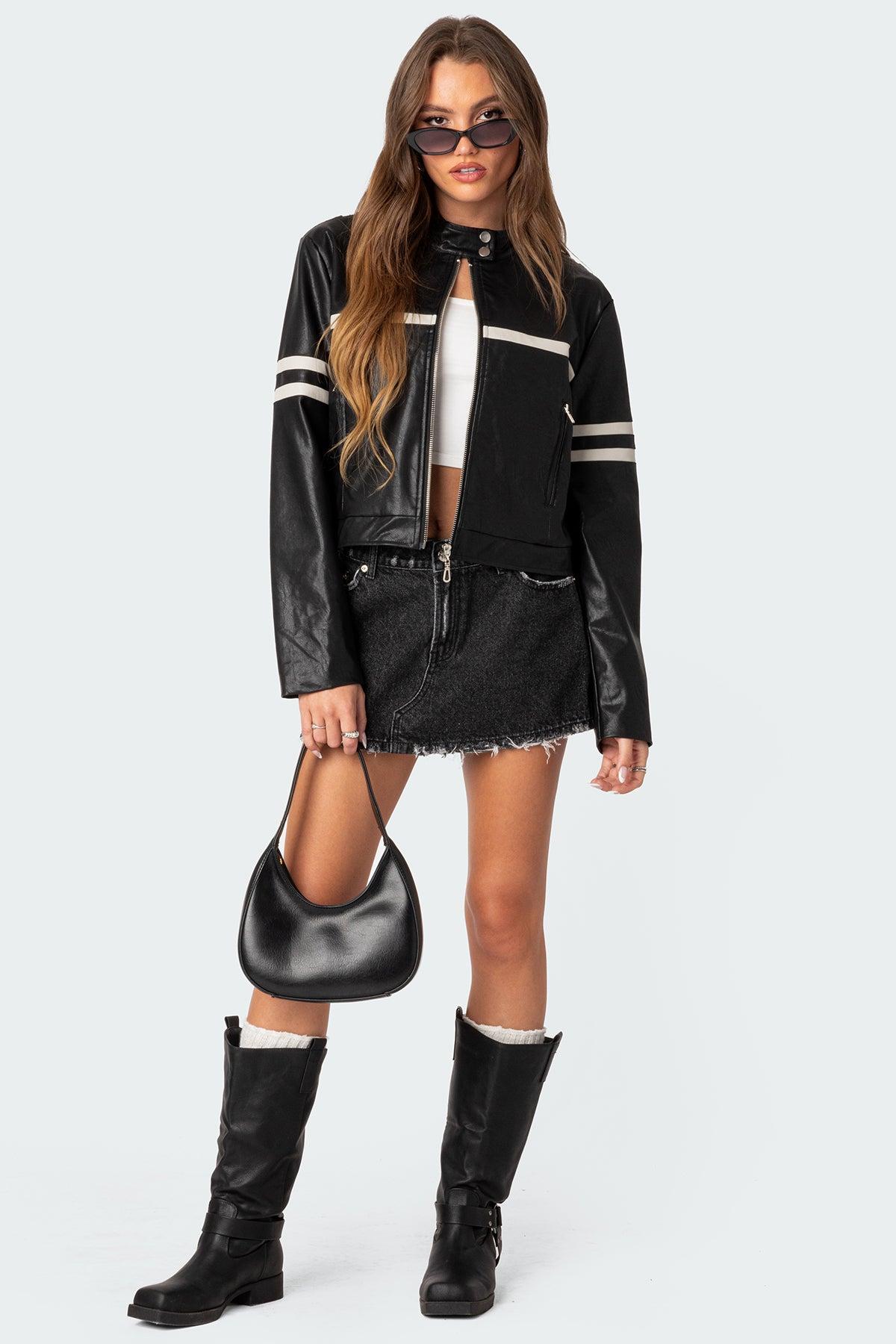 Rockstar Oversized Faux Leather Jacket Product Image