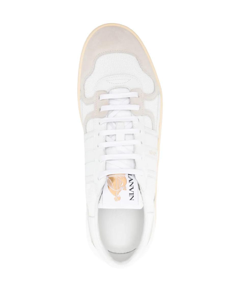 LANVIN Mesh And Leather Clay Sneakers With In White Product Image