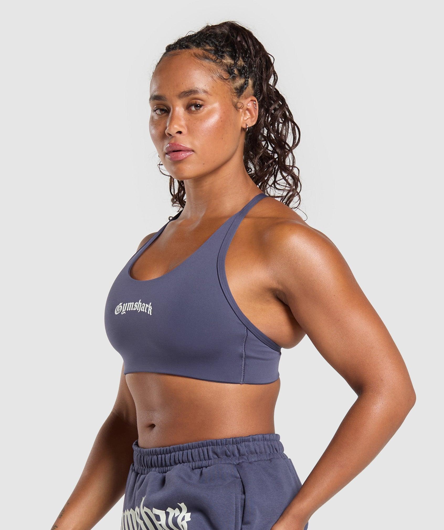 Gymshark Strength Department Graphic Sports Bra - Weighted Purple Female Product Image
