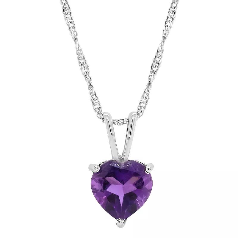 Alyson Layne Sterling Silver Gemstone Heart Pendant Necklace, Women's,  Product Image