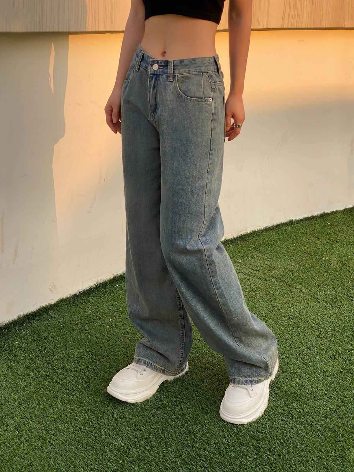 90s Washed High Waist Boyfriend Jeans Product Image
