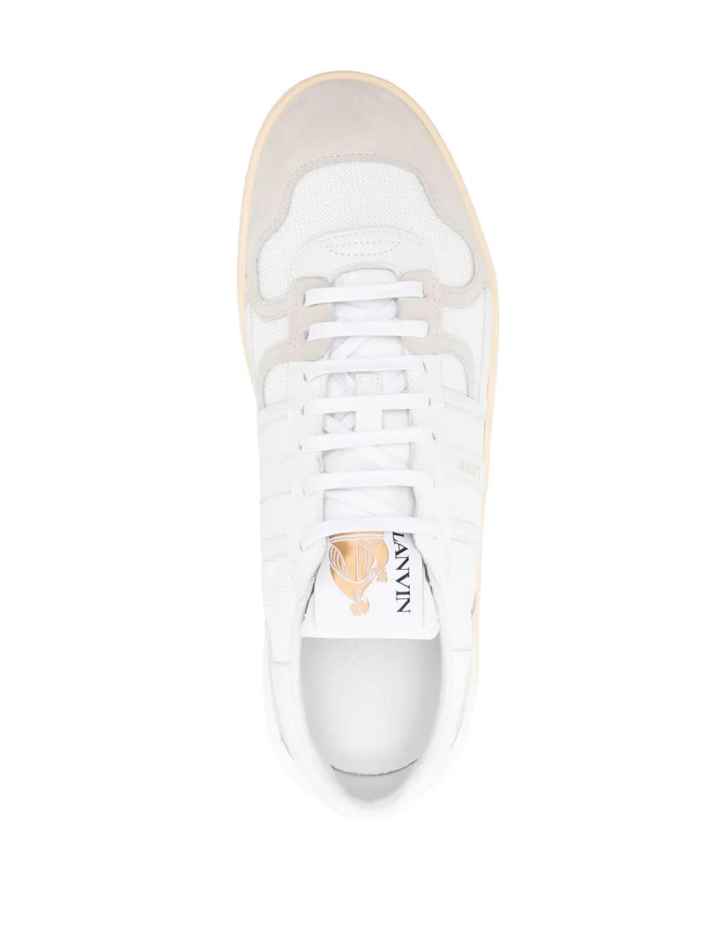 LANVIN Mesh And Leather Clay Sneakers With In White Product Image