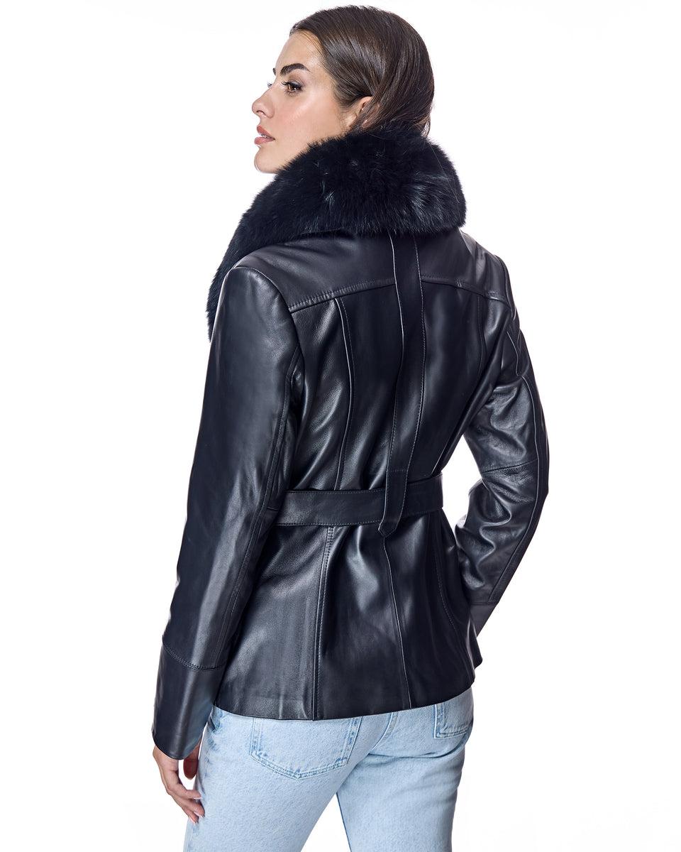 Maximilian Fur-Trimmed Leather Jacket Product Image