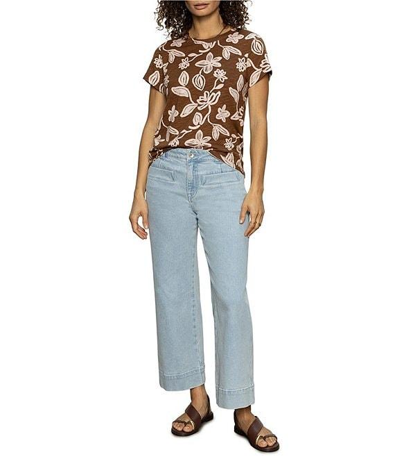 Sanctuary The Perfect Tee Crew Neck Earth Ivy Floral Print Short Sleeve Top Product Image