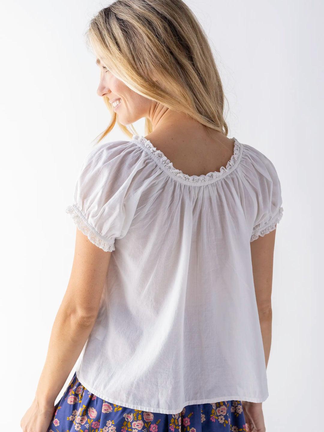 Sweet Nothings Embroidered Cotton Top - Sage Product Image