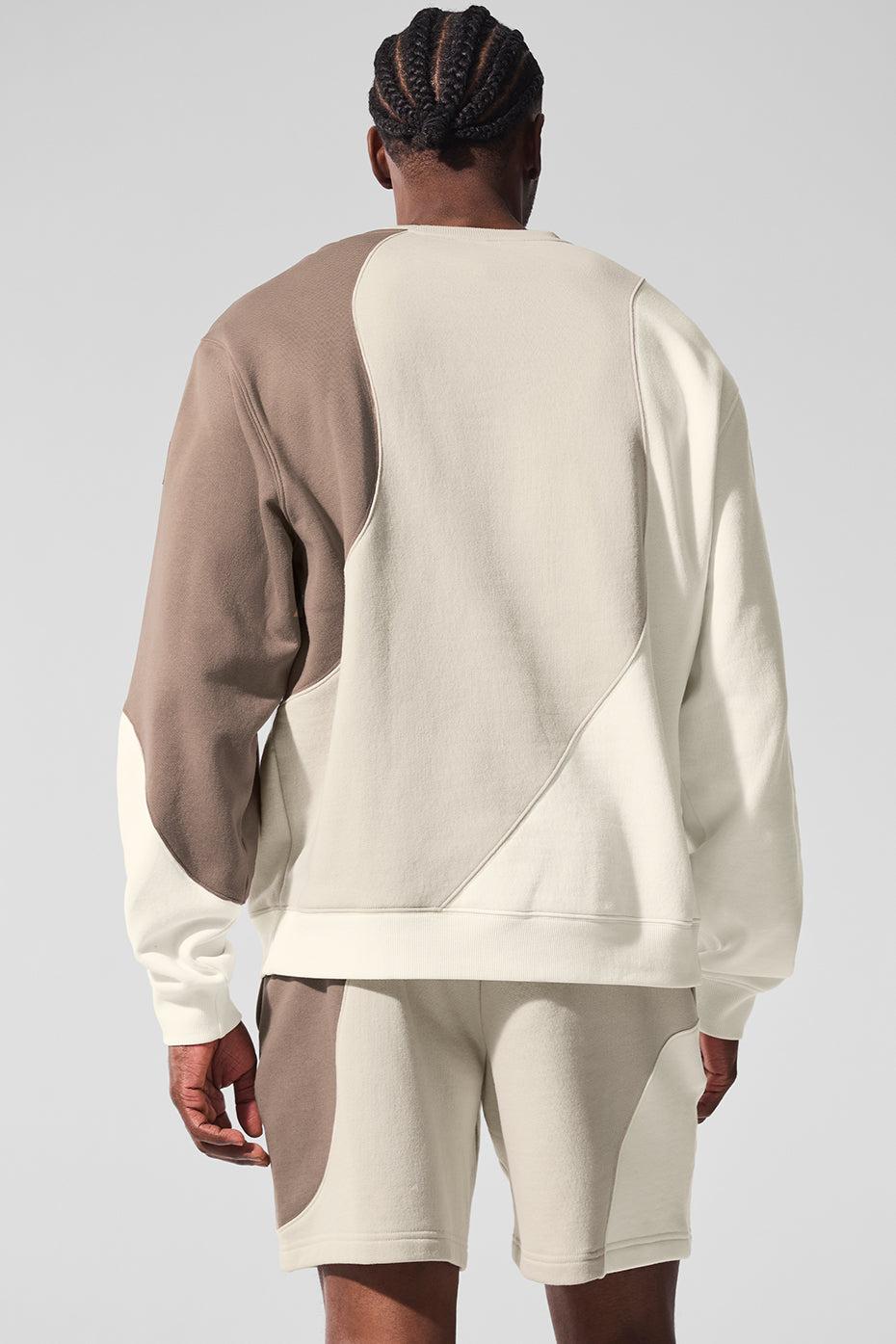 Make Waves Crew Neck Pullover - Ivory/Bone/Gravel Product Image