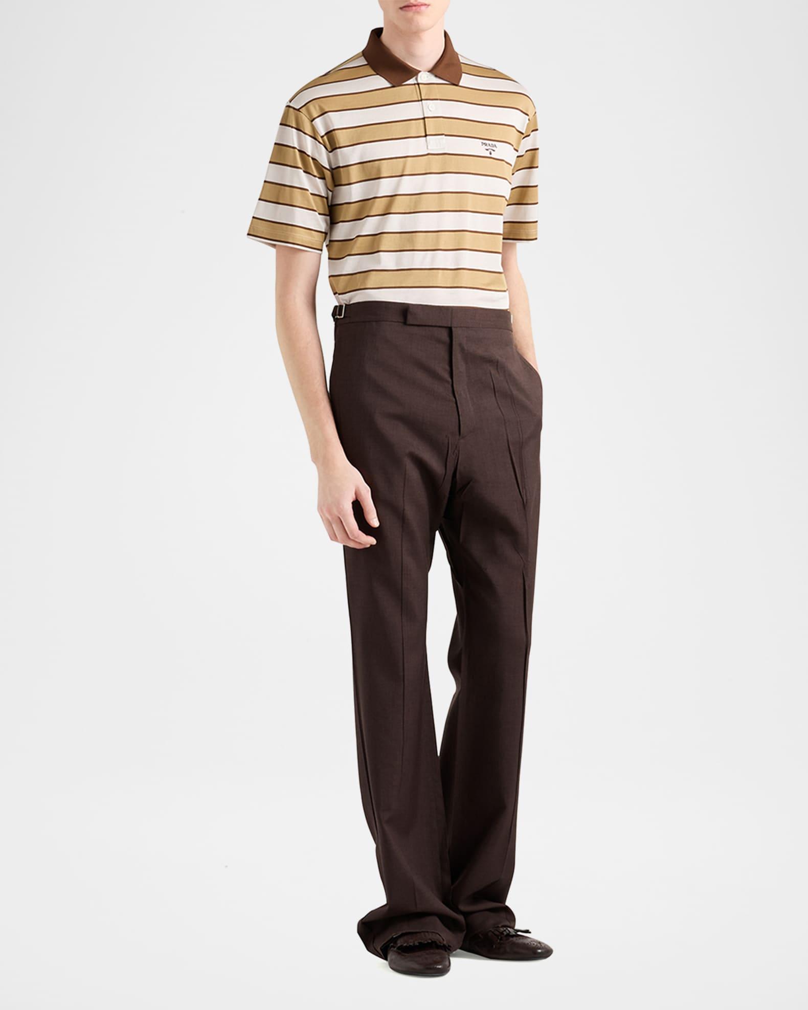 Men's Striped Jersey Polo Shirt Product Image